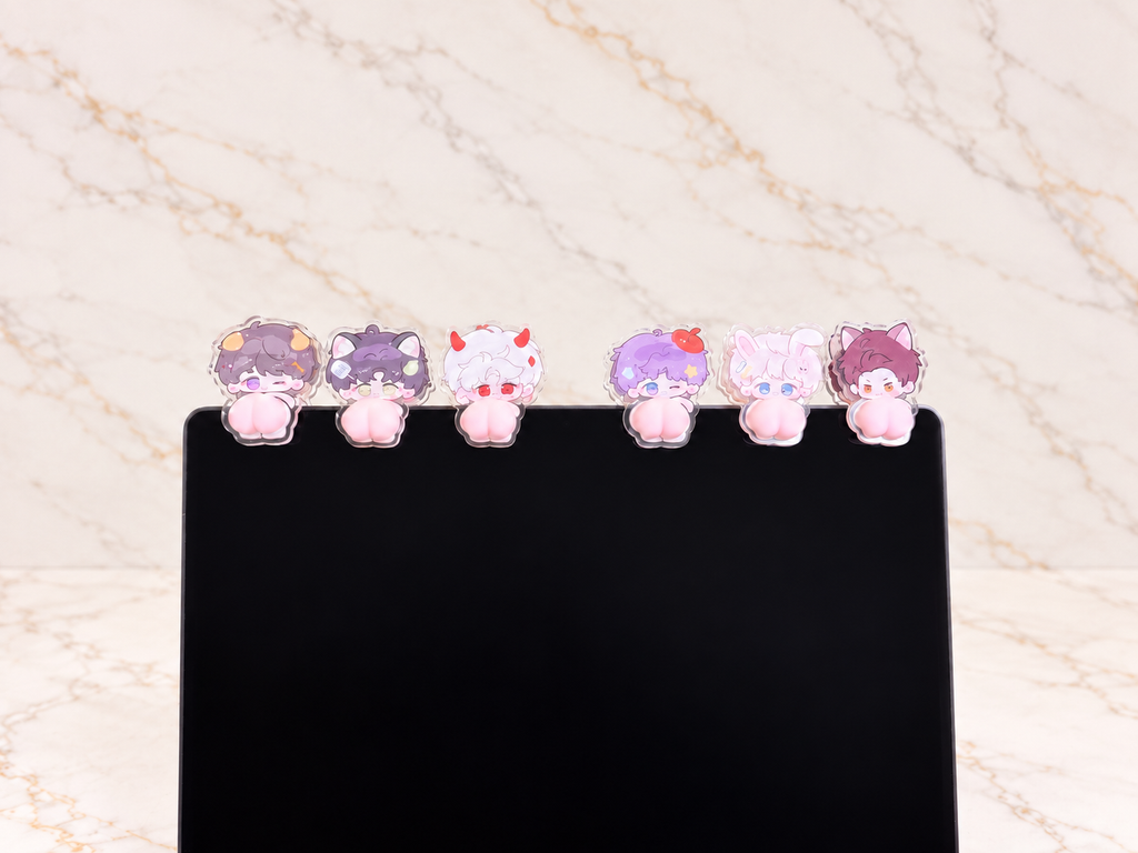 Love and Deepspace CharacterChibi Squishy Butt Acrylic Clip – Choose Your Love Interests