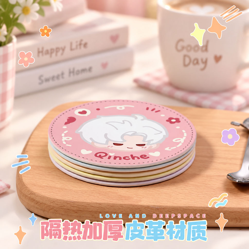 Love and Deepspace Character Faux Leather Coaster – Choose Your Character
