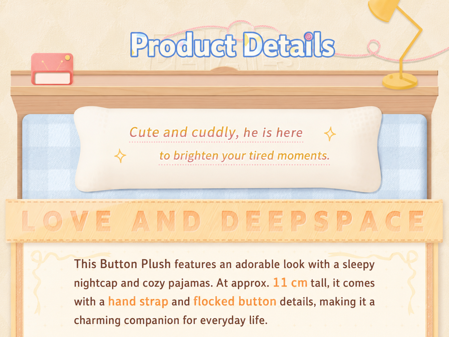 Love and Deepspace Sweet Dreams Woven Series Button Plush