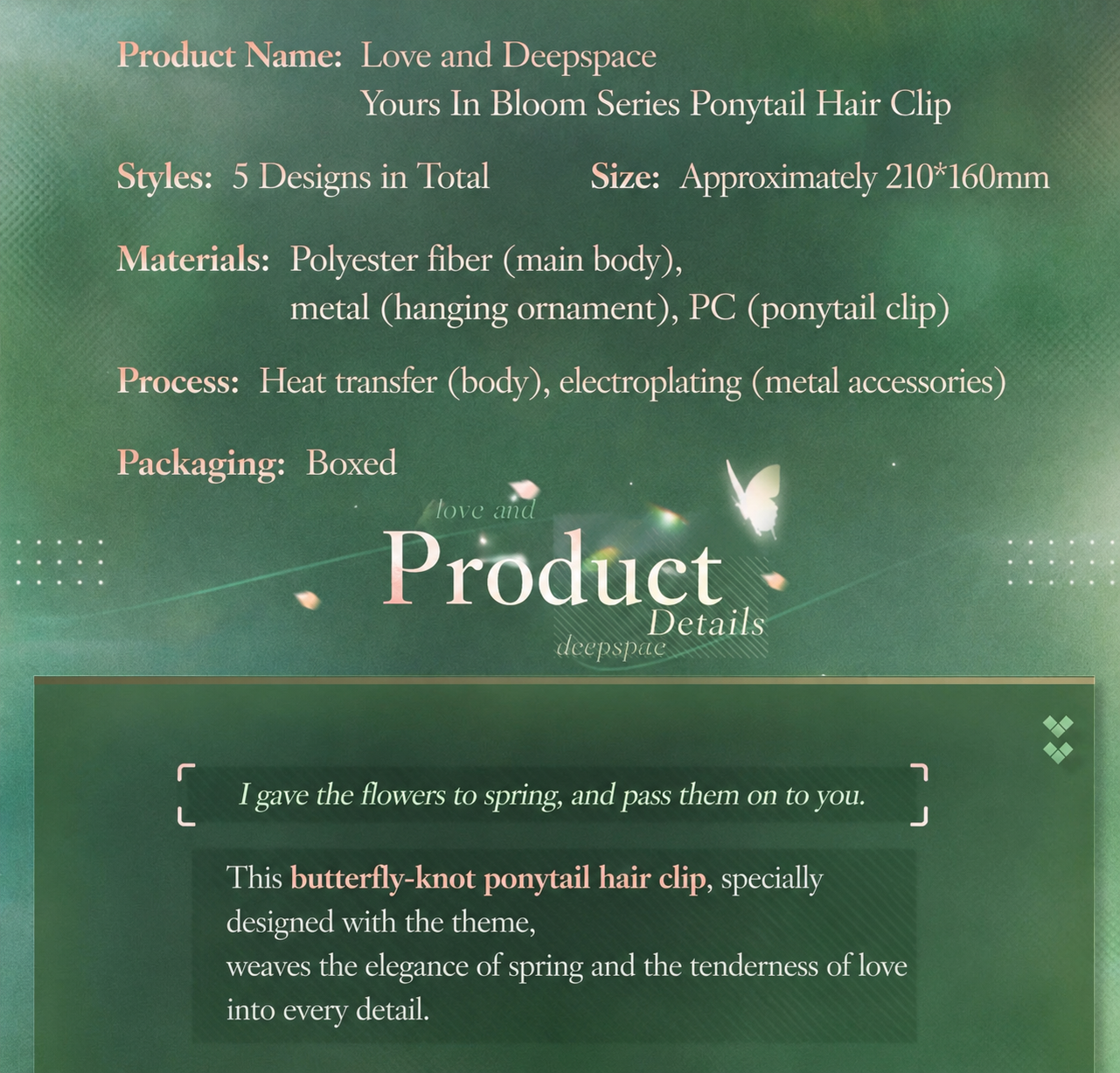 Love and Deepspace Yours In Bloom Series Ponytail Hair Clip