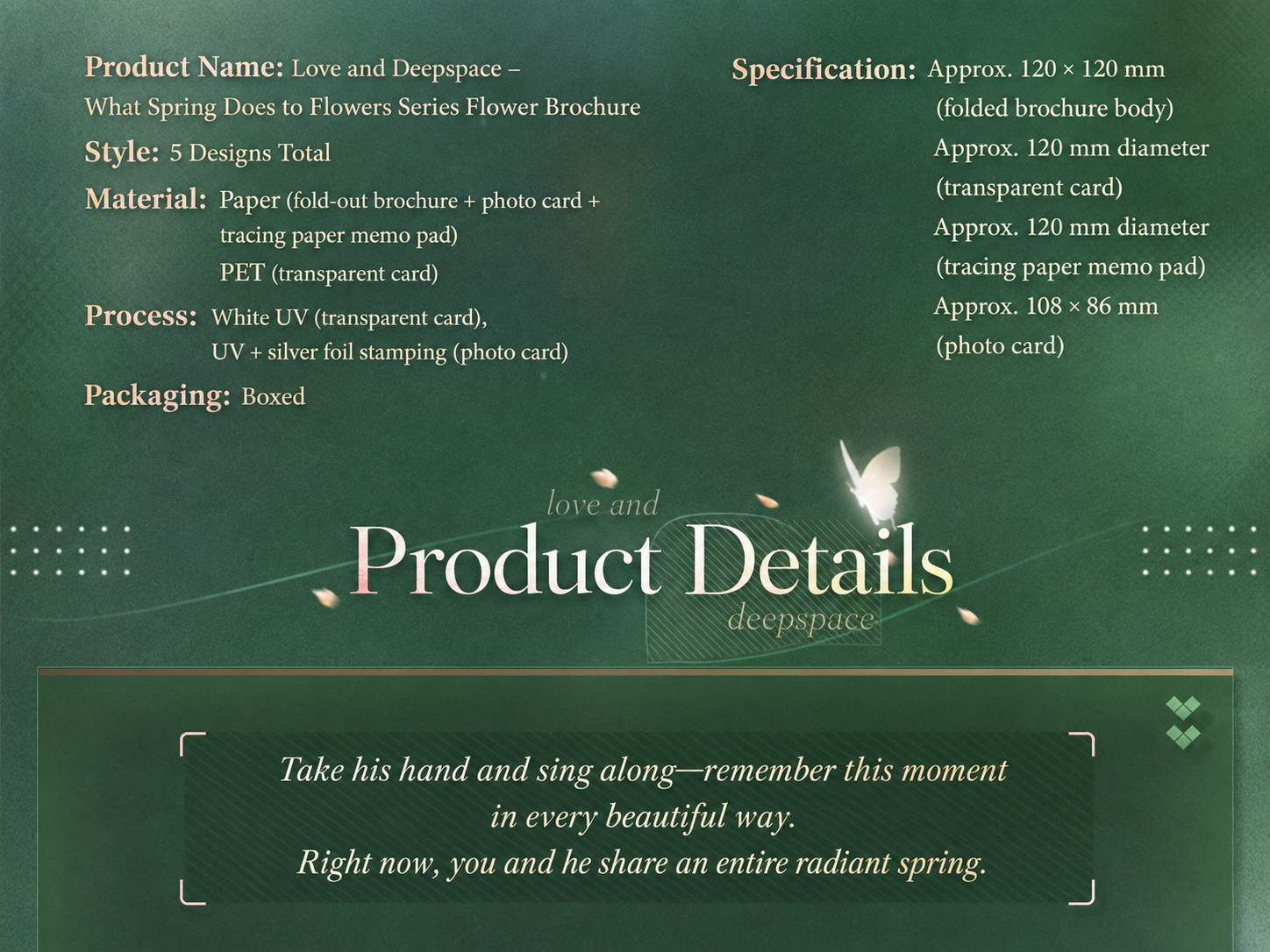 Love and Deepspace Yours In Bloom Series Flower Brochure
