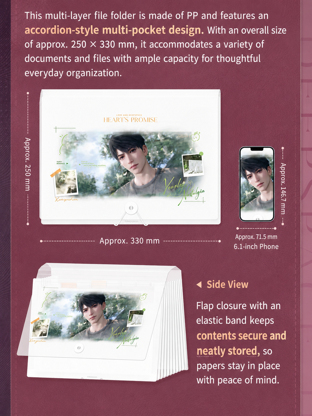 Love and Deepspace Heart's Promise Series Multi Layer File Folder