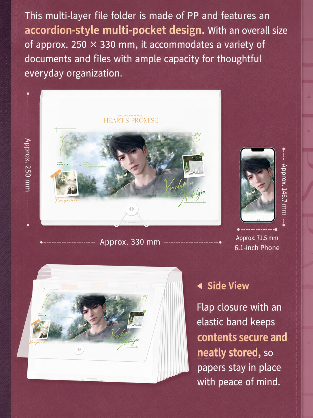 Love and Deepspace Heart's Promise Series Multi Layer File Folder