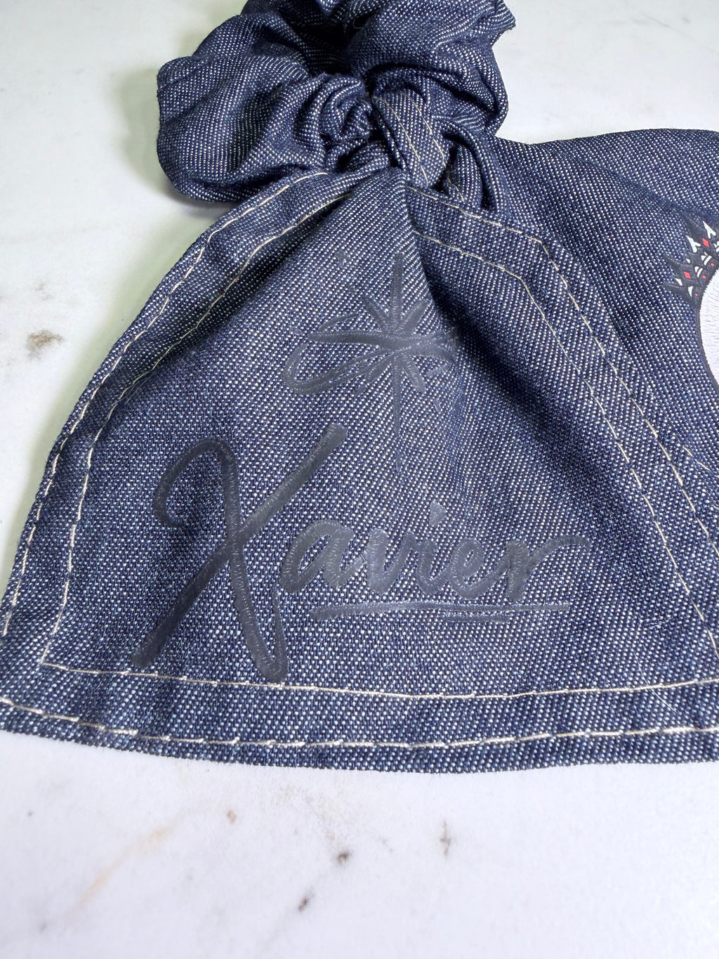Love and Deepspace Character Chibi Denim Bunny Ear Scrunchie – Choose Your Choose Your Love Interest