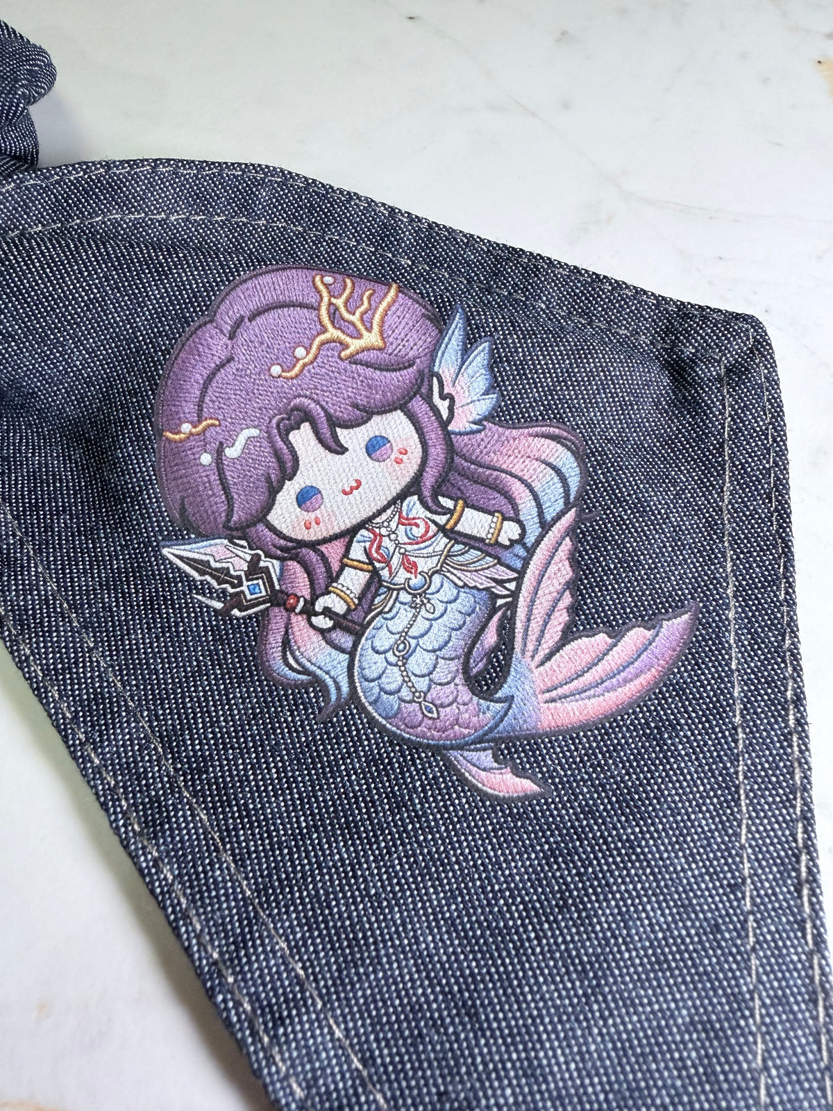 Love and Deepspace Character Chibi Denim Bunny Ear Scrunchie – Choose Your Choose Your Love Interest