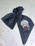 Love and Deepspace Character Chibi Denim Bunny Ear Scrunchie – Choose Your Choose Your Love Interest